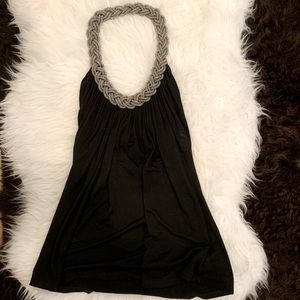 Embellished Black Halter
